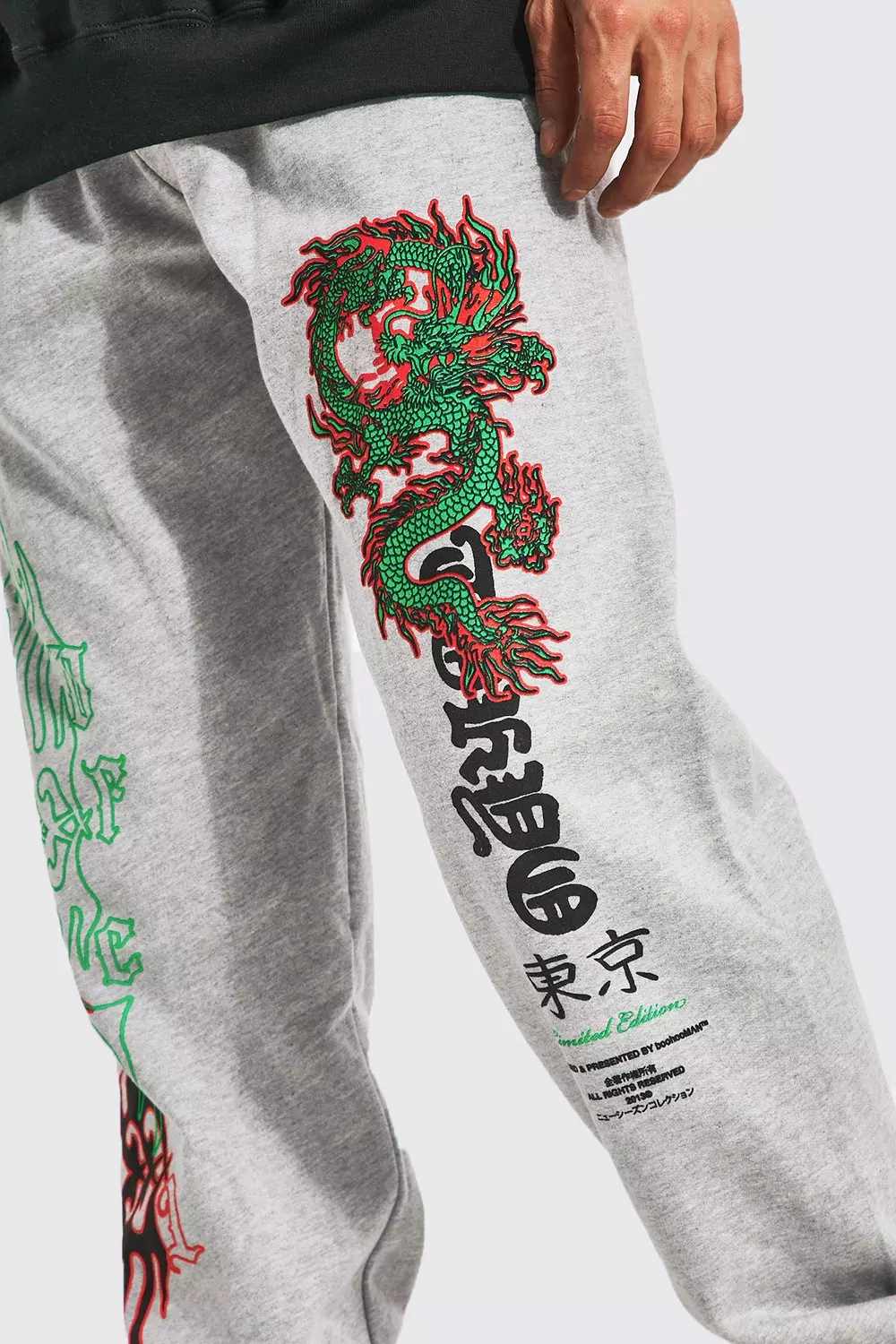 Dragon Print Jogger boohooMAN IE